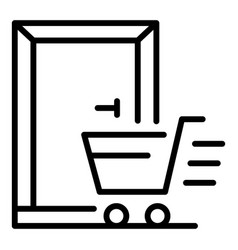 Home Delivery Door Shop Cart Icon Outline Style