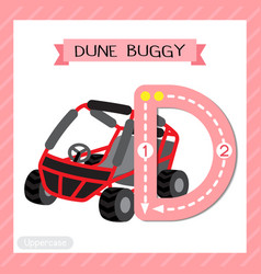 Letter D Uppercase Tracing Dune Buggy