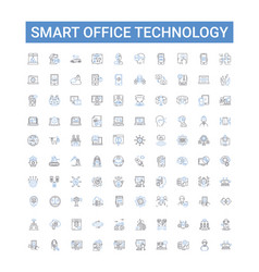 Smart Office Technology Outline Icons Collection