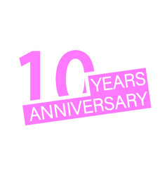 10 Years Anniversary Icon Or Label Congratulation