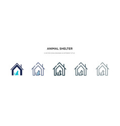 Animal Shelter Icon In Different Style Two