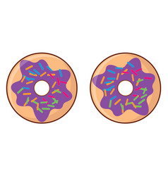 Purple Glazed Donuts On A White Background