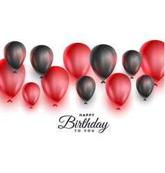 Red And Black Balloons For Happy Birthday