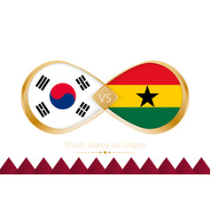 South Korea Versus Ghana Golden Icon For Football