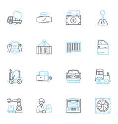 Transfer Linear Icons Set Exchange Relocation