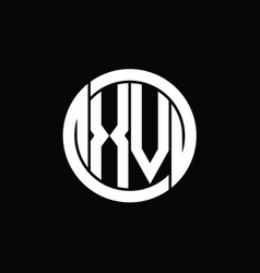 Xv Logo Monogram Shield Inside Circle Shape