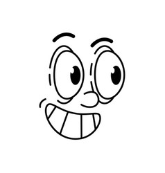 Cartoon Funny Comic Groovy Face Stare Emotion