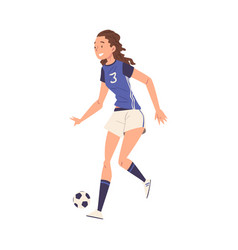 Soccer football girl player clipart cartoon Vector Image