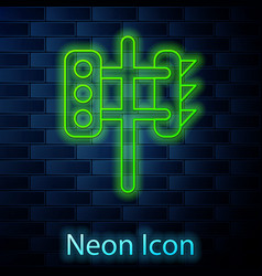 Glowing Neon Line Traffic Light Icon Isolated