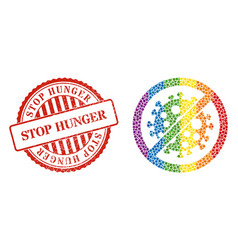 Grunge Stop Hunger Stamp Seal And Spectrum Stop