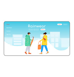 Rainwear Landing Page Flat Color Template