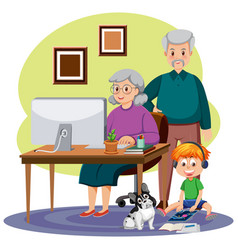 Senior Couple Using Computer