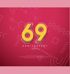 69th Anniversary With A Cartoon Design