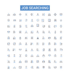 Job Searching Outline Icons Collection