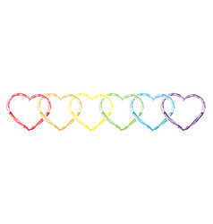 Outline Intertwined Hearts In Lgbt Colors