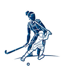 Field Hockey Sport Team Male And Female Players