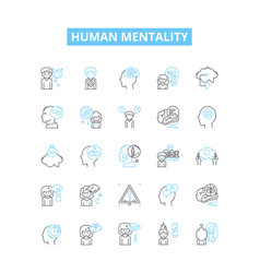 Human Mentality Line Icons Set Mindset