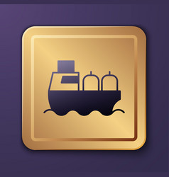 Purple Oil Tanker Ship Icon Isolated On