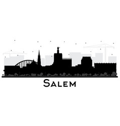 Salem Oregon City Skyline Silhouette With Black