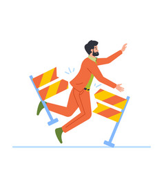 Businessman Character Tripping Over An Obstacle