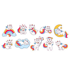 Caticorn Characters Cartoon Funny Kitten Unicorn