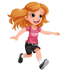 Cute Girl Running Cartoon Character