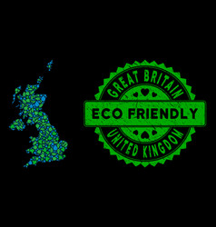 Eco Green Mosaic United Kingdom Map And