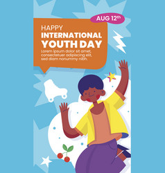 Flat International Youth Day Post Stories Set