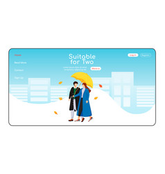 Suitable For Two Umbrella Landing Page Flat Color