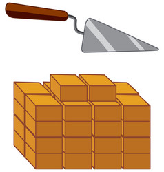 A Trowel And Pile Of Bricks