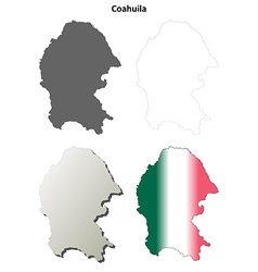 Coahuila Blank Outline Map Set