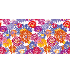 Flowers Heads Bright Textured Hand Drawn Summer