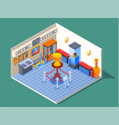 Isometric Museum Hall Composition