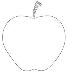 Line Art Of A Single Apple Outline