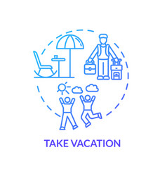 Take Vacation Blue Concept Icon Plan Adventure