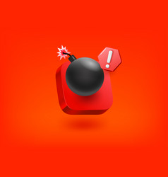 Tnt With Exclamation Point Pictogram 3d