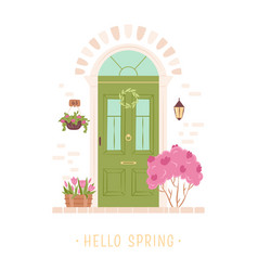 Hello Spring Decorated Doors