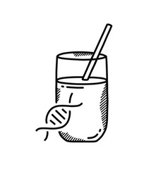 Protein Shake Doodle Icon Hand Drawn