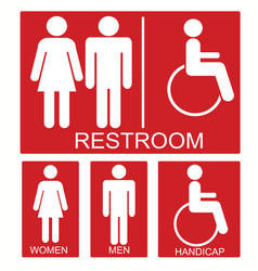 Set Toilet Signs Men And Women Restroom Icon Sign