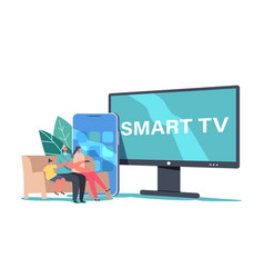 Smart Tv Digital Service Concept Tiny Family