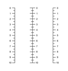 Set Of Vertical Ruler Scales With 10 Cm Markup