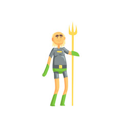 Toothless Old Man Superhero Standing And Holding