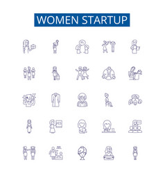 Women Startup Line Icons Signs Set Design