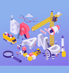 Brand Building Isometric Background