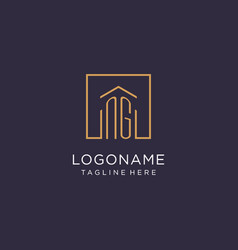 Ng Initial Square Logo Design Modern And Luxury