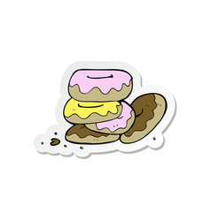 Sticker Of A Cartoon Pile Of Donuts