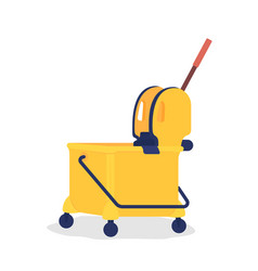 Yellow Janitor Cart Semi Flat Color Object