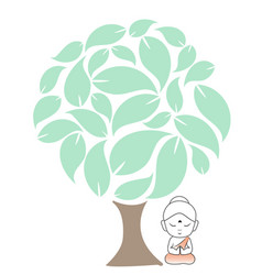 Buddha Meditating Under A Sacred Fig Tree