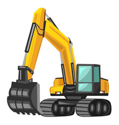 Isolated On White Yellow Building Excavator