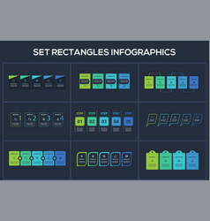 Set Rectangles Infographic With 4 5 Steps Options